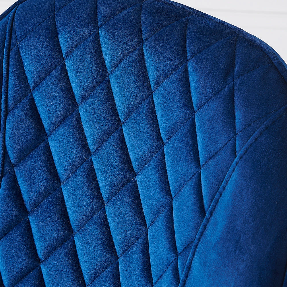 Set Of 2 Cosford Diamond Stitch Dining Chairs (Blue Velvet) 9 Set Of 2 Cosford Diamond Stitch Dining Chairs (Blue Velvet) - Image 8