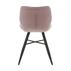 Set Of 2 Ampney Velvet Diamond Stitch Dining Chairs With Metal Legs (Dusty Pink Velvet) -Daals Shop DCH 2097 PINK VEL 2P 5