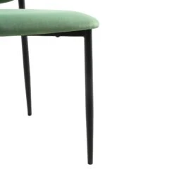 Kelmarsh Set Of 2 Grass Green Velvet Upholstered Dining Chairs -Daals Shop DCH 2128 GRASS VEL 2P detail4