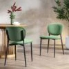 Kelmarsh Set Of 2 Grass Green Velvet Upholstered Dining Chairs -Daals Shop DCH 2128 GRASS VEL 2P main