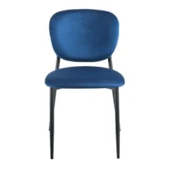 Kelmarsh Set Of 2 Navy Blue Velvet Upholstered Dining Chairs -Daals Shop DCH 2128 NAVY VEL 2P WB2