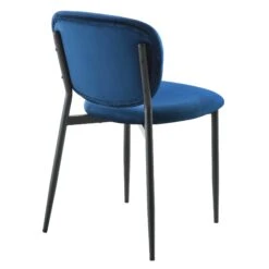Kelmarsh Set Of 2 Navy Blue Velvet Upholstered Dining Chairs -Daals Shop DCH 2128 NAVY VEL 2P WB5