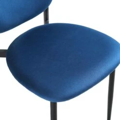 Kelmarsh Set Of 2 Navy Blue Velvet Upholstered Dining Chairs -Daals Shop DCH 2128 NAVY VEL 2P detail2