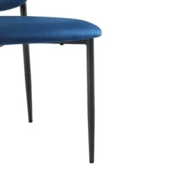 Kelmarsh Set Of 2 Navy Blue Velvet Upholstered Dining Chairs -Daals Shop DCH 2128 NAVY VEL 2P detail3