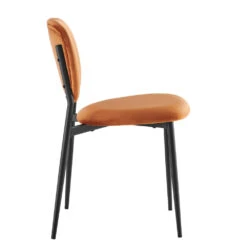 Kelmarsh Set Of 2 Orange Velvet Upholstered Dining Chairs -Daals Shop DCH 2128 ORANGEL VEL 2P 4