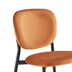 Kelmarsh Set Of 2 Orange Velvet Upholstered Dining Chairs -Daals Shop DCH 2128 ORANGEL VEL 2P detail1