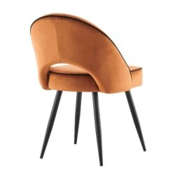 Oakley Set Of 2 Orange Velvet Upholstered Dining Chairs With Contrast Piping 17 Oakley Set Of 2 Orange Velvet Upholstered Dining Chairs With Contrast Piping -Daals Shop DCH 2138 ORANGE VEL 2P WB5
