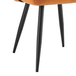 Oakley Set Of 2 Orange Velvet Upholstered Dining Chairs With Contrast Piping 19 Oakley Set Of 2 Orange Velvet Upholstered Dining Chairs With Contrast Piping -Daals Shop DCH 2138 ORANGE VEL 2P detail2