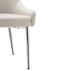 Garnet Set Of 2 Champagne Velvet Upholstered Dining Chairs With Back Handle -Daals Shop DCH 2141 CHAMP VEL 2P detail5