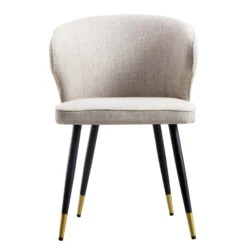 Langham Set Of 2 Oatmeal Woven Fabric Carver Dining Chairs With Fluted Back 20 Langham Set Of 2 Oatmeal Woven Fabric Carver Dining Chairs With Fluted Back -Daals Shop DCH 2143 TAUPE WOV 2P WB3