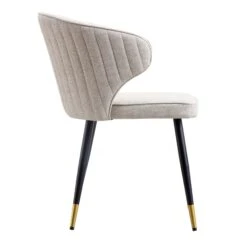 Langham Set Of 2 Oatmeal Woven Fabric Carver Dining Chairs With Fluted Back 23 Langham Set Of 2 Oatmeal Woven Fabric Carver Dining Chairs With Fluted Back -Daals Shop DCH 2143 TAUPE WOV 2P WB5