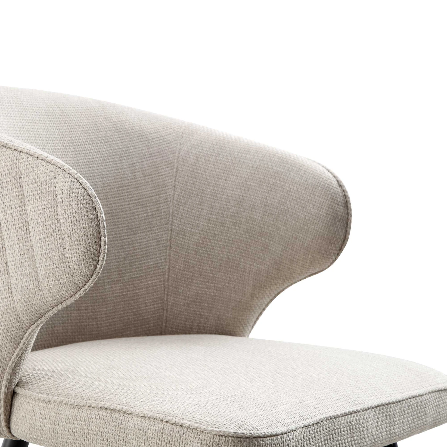 Langham Set Of 2 Oatmeal Woven Fabric Carver Dining Chairs With Fluted Back 13 Langham Set Of 2 Oatmeal Woven Fabric Carver Dining Chairs With Fluted Back - Image 11