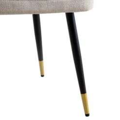 Langham Set Of 2 Oatmeal Woven Fabric Carver Dining Chairs With Fluted Back 28 Langham Set Of 2 Oatmeal Woven Fabric Carver Dining Chairs With Fluted Back -Daals Shop DCH 2143 TAUPE WOV 2P detail3