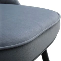 Miyae Set Of 2 Pleated Light Grey Velvet Upholstered Dining Chairs -Daals Shop DCH 2144 LIGHTGREY VEL 2P detail4