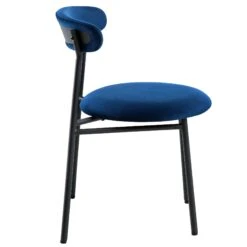 Donna Set Of 2 Navy Blue Velvet Dining Chairs -Daals Shop DCH 2149 NAVY VEL 2P WB4
