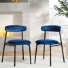 Donna Set Of 2 Navy Blue Velvet Dining Chairs -Daals Shop DCH 2149 NAVY VEL 2P main