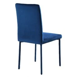 Fernie Set Of 2 Navy Blue Velvet Dining Chairs With Upholstered Legs -Daals Shop DCH 2151 NAVY VEL 2P WB5