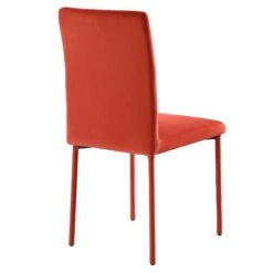 Fernie Set Of 2 Ochre Burnt Orange Velvet Dining Chairs With Upholstered Legs -Daals Shop DCH 2151 OCHRE VEL 2P WB5