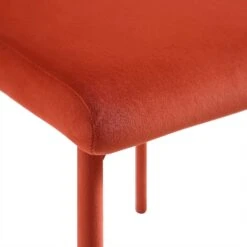 Fernie Set Of 2 Ochre Burnt Orange Velvet Dining Chairs With Upholstered Legs -Daals Shop DCH 2151 OCHRE VEL 2P detail3