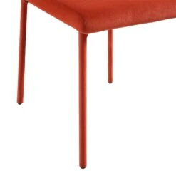 Fernie Set Of 2 Ochre Burnt Orange Velvet Dining Chairs With Upholstered Legs -Daals Shop DCH 2151 OCHRE VEL 2P detail4