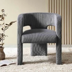 Greenwich Grey Corduroy Dining Chair