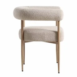 Fulbourn Taupe Boucle Dining Chair With Natural Wood Effect Legs -Daals Shop DCH 2162 TAUPE BOUCLE NAT WB3