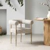 Fulbourn Taupe Boucle Dining Chair With Natural Wood Effect Legs -Daals Shop DCH 2162 TAUPE BOUCLE NAT main