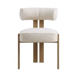 Ophelia Ecru Boucle Dining Chair -Daals Shop DCH 2187 ECRU BOU WB1