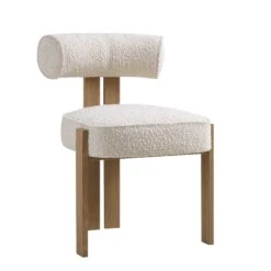 Ophelia Ecru Boucle Dining Chair -Daals Shop DCH 2187 ECRU BOU WB2