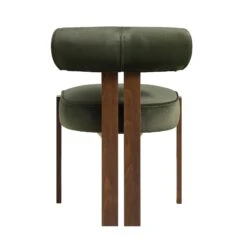 Ophelia Moss Green Velvet Dining Chair -Daals Shop DCH 2187 MOSS VEL WALN WB5