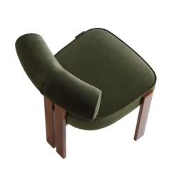 Ophelia Moss Green Velvet Dining Chair -Daals Shop DCH 2187 MOSS VEL WALN WB7
