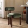 Ophelia Moss Green Velvet Dining Chair -Daals Shop DCH 2187 MOSS VEL WALN main