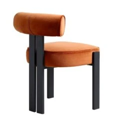 Ophelia Rust Velvet Dining Chair 22 Ophelia Rust Velvet Dining Chair -Daals Shop DCH 2187 RUST VEL WB5