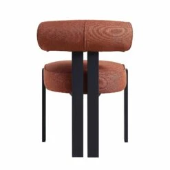 Ophelia Terracotta Fabric Dining Chair -Daals Shop DCH 2187 TERRA FAB BLACK WB4