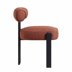 Ophelia Terracotta Fabric Dining Chair -Daals Shop DCH 2187 TERRA FAB BLACK WB5