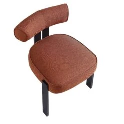 Ophelia Terracotta Fabric Dining Chair -Daals Shop DCH 2187 TERRA FAB BLACK WB7