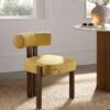 Ophelia Honey Gold Fabric Dining Chair -Daals Shop DCH 2187 YELLOW FAB WALN main