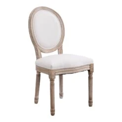 Lainston Set Of 2 Classic Limewashed Wooden Dining Chairs, Beige -Daals Shop DCH 88 BEIGE 2P WB3
