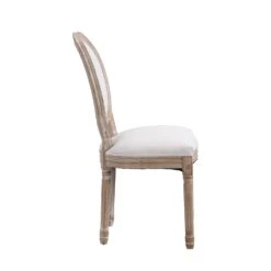 Lainston Set Of 2 Classic Limewashed Wooden Dining Chairs, Beige -Daals Shop DCH 88 BEIGE 2P WB4