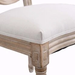 Lainston Set Of 2 Classic Limewashed Wooden Dining Chairs, Beige -Daals Shop DCH 88 BEIGE 2P detail2