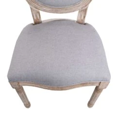 Lainston Set Of 2 Classic Limewashed Wooden Dining Chairs, Grey -Daals Shop DCH 88 GREY 2P detail2