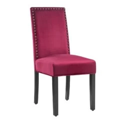 Maidwell Set Of 2 Crimson Red Velvet Dining Chairs 16 Maidwell Set Of 2 Crimson Red Velvet Dining Chairs -Daals Shop DCH LW8116 REDVEL 2P 1