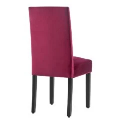 Maidwell Set Of 2 Crimson Red Velvet Dining Chairs 18 Maidwell Set Of 2 Crimson Red Velvet Dining Chairs -Daals Shop DCH LW8116 REDVEL 2P 4
