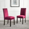 Maidwell Set Of 2 Crimson Red Velvet Dining Chairs 1 Maidwell Set Of 2 Crimson Red Velvet Dining Chairs -Daals Shop DCH LW8116 REDVEL 2P main