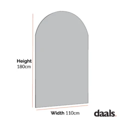 Concord Arched Frameless Full Length Extra Large Mirror 180cm X 110cm 13 Concord Arched Frameless Full Length Extra Large Mirror 180cm X 110cm -Daals Shop DImensioncal Drawings Feb 2023 MIRR 038