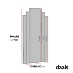 Sonia Black Metal Frame Art Deco Full Length Floor Mirror 179 X 80 Cm -Daals Shop DImensioncal Drawings Feb 2023 MIRR 175