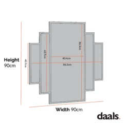 Sonia Black Metal Frame Art Deco Square Wall Mirror 90 X 90 Cm 12 Sonia Black Metal Frame Art Deco Square Wall Mirror 90 X 90 Cm -Daals Shop DImensioncal Drawings Feb 2023 MIRR 176