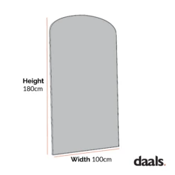 Emmy Extra-Large Black Arch Floor Mirror 180 X 100 Cm -Daals Shop DImensioncal Drawings Feb 2023 MIRR 278