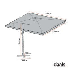 300cm Large Square 360° Aluminium Roma Cantilever Garden Hanging Parasol, Beige 13 300cm Large Square 360° Aluminium Roma Cantilever Garden Hanging Parasol, Beige -Daals Shop Dimensional Drawings APR 2023 300CM350CANTILEVER