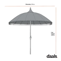 Hacienda 2.4M Sage Green Beaded Carousel Garden Parasol With Fringe Tassels And Aluminium Tilt -Daals Shop Dimensional Drawings APR 2023 HACIENDAPARASOL 61d495cf c642 466b 9a04 d14ebad83f01
